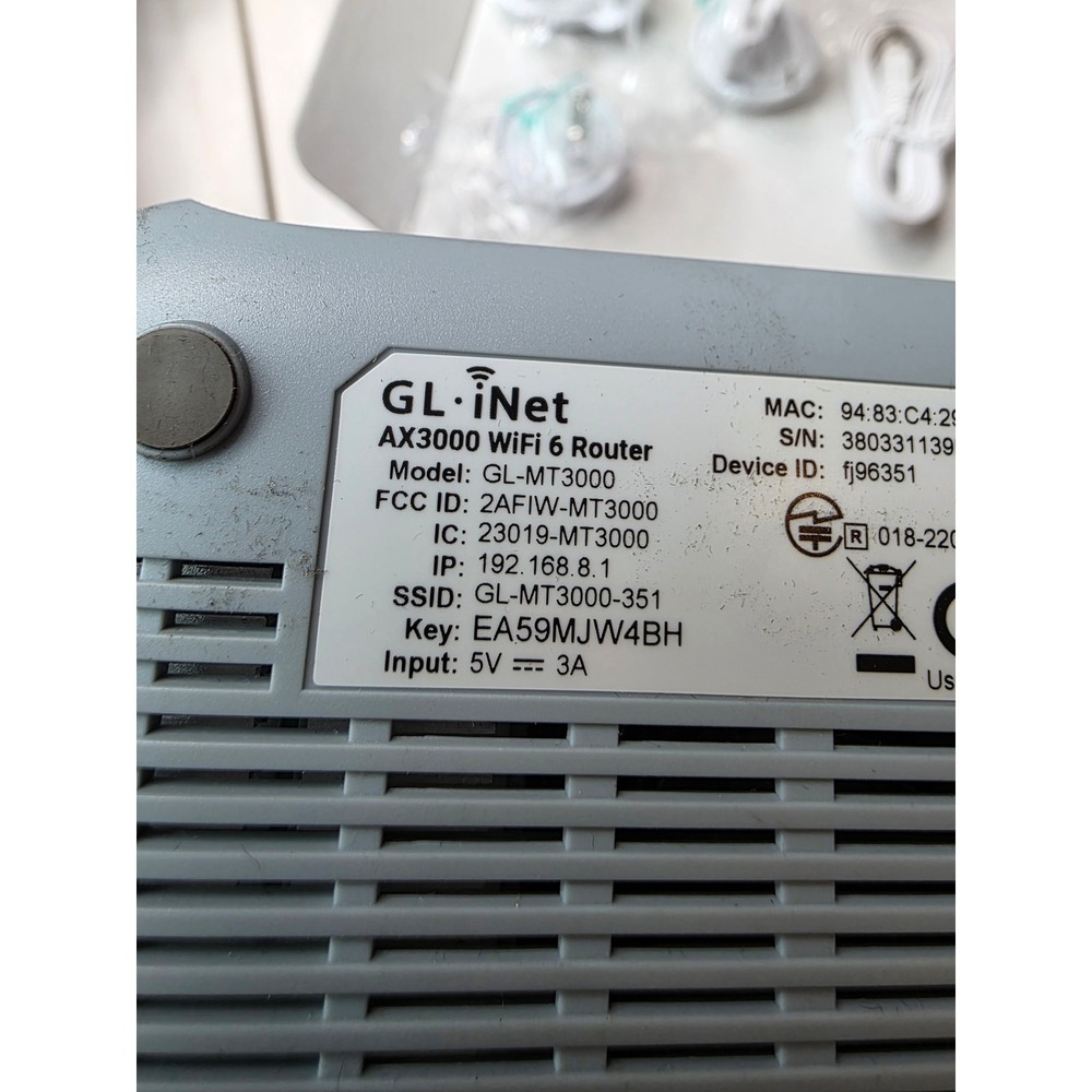 GL.iNet Beryl AX GL-MT3000 WiFi 6 Travel Router AX3000 VPN OpenWrt Pocket Router - Picture 6 of 12